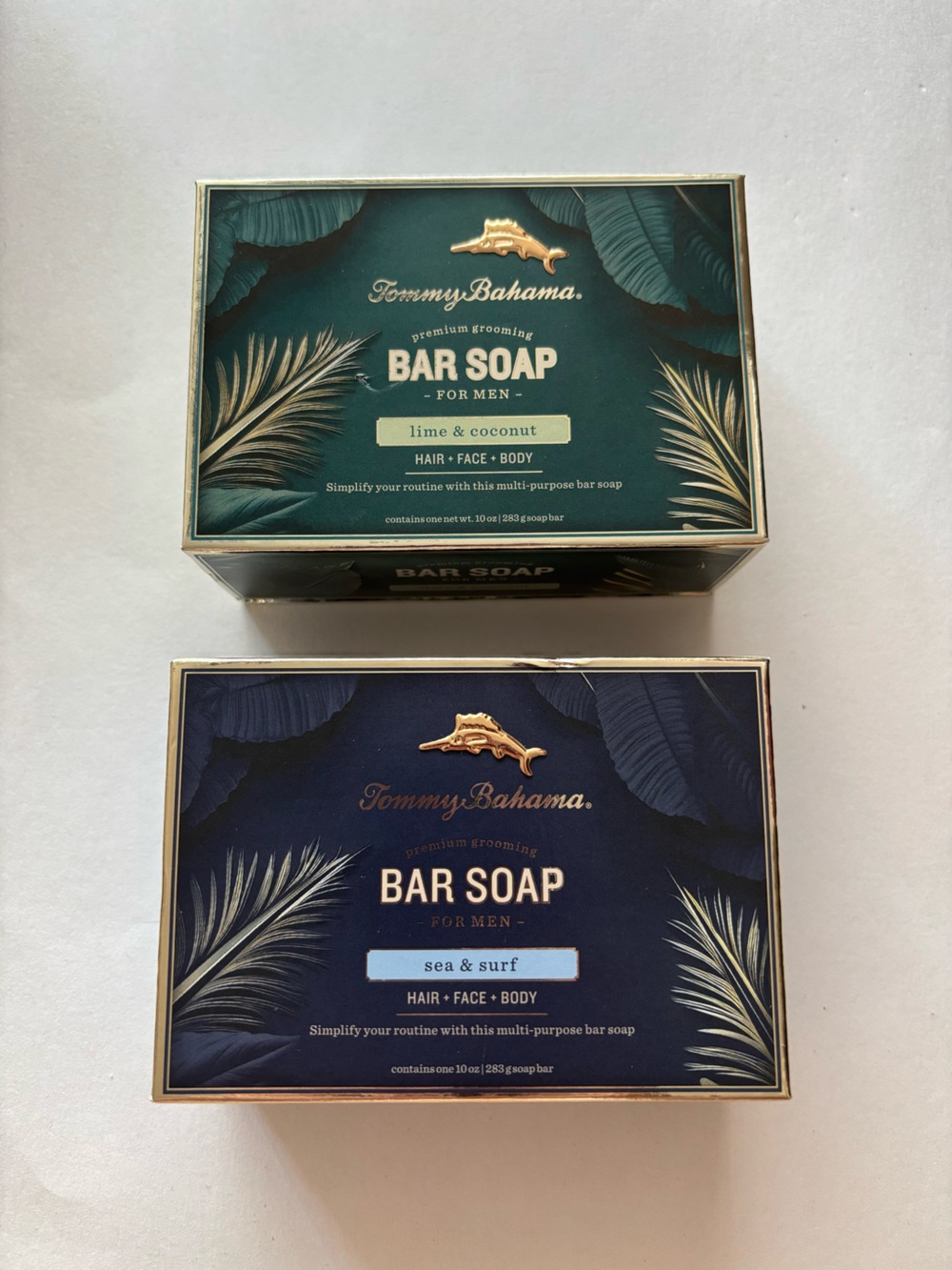 Lot of 2 Tommy Bahama Men's 3-in-1 Bar Soaps 10 oz  Sea Surf & Lime Coconut